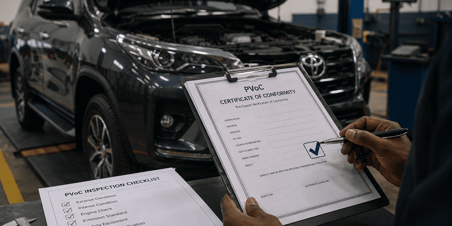 PVoC Certificate for Vehicle Shipping PVoC Certificate for Vehicle Shipping