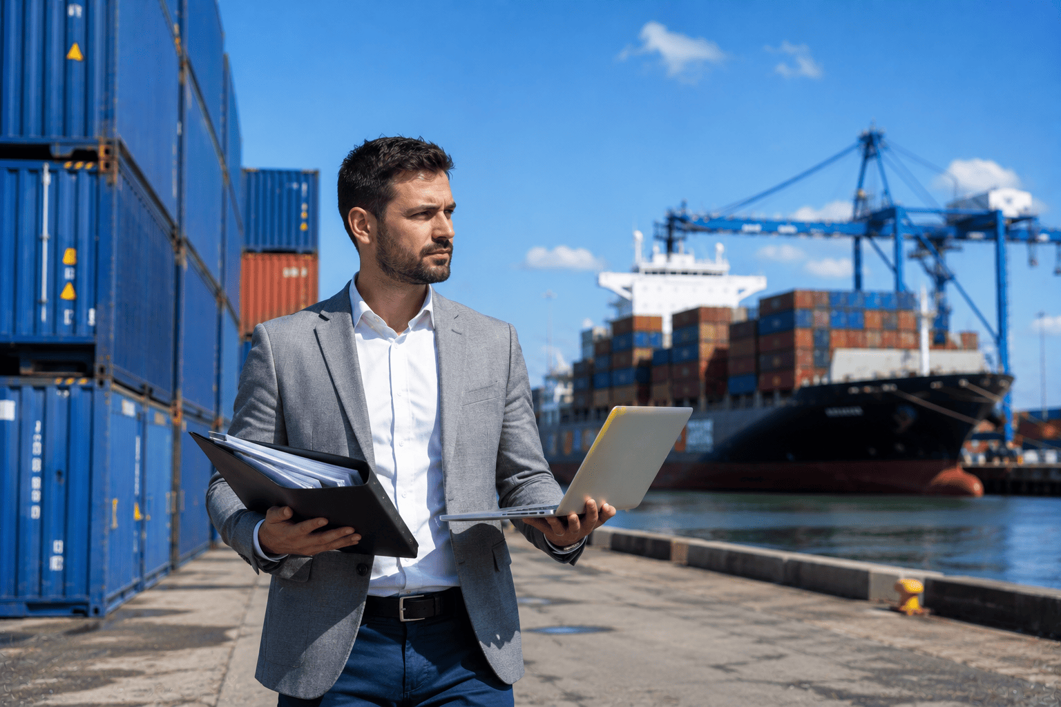 How to export goods from the UK – forklift loading export container