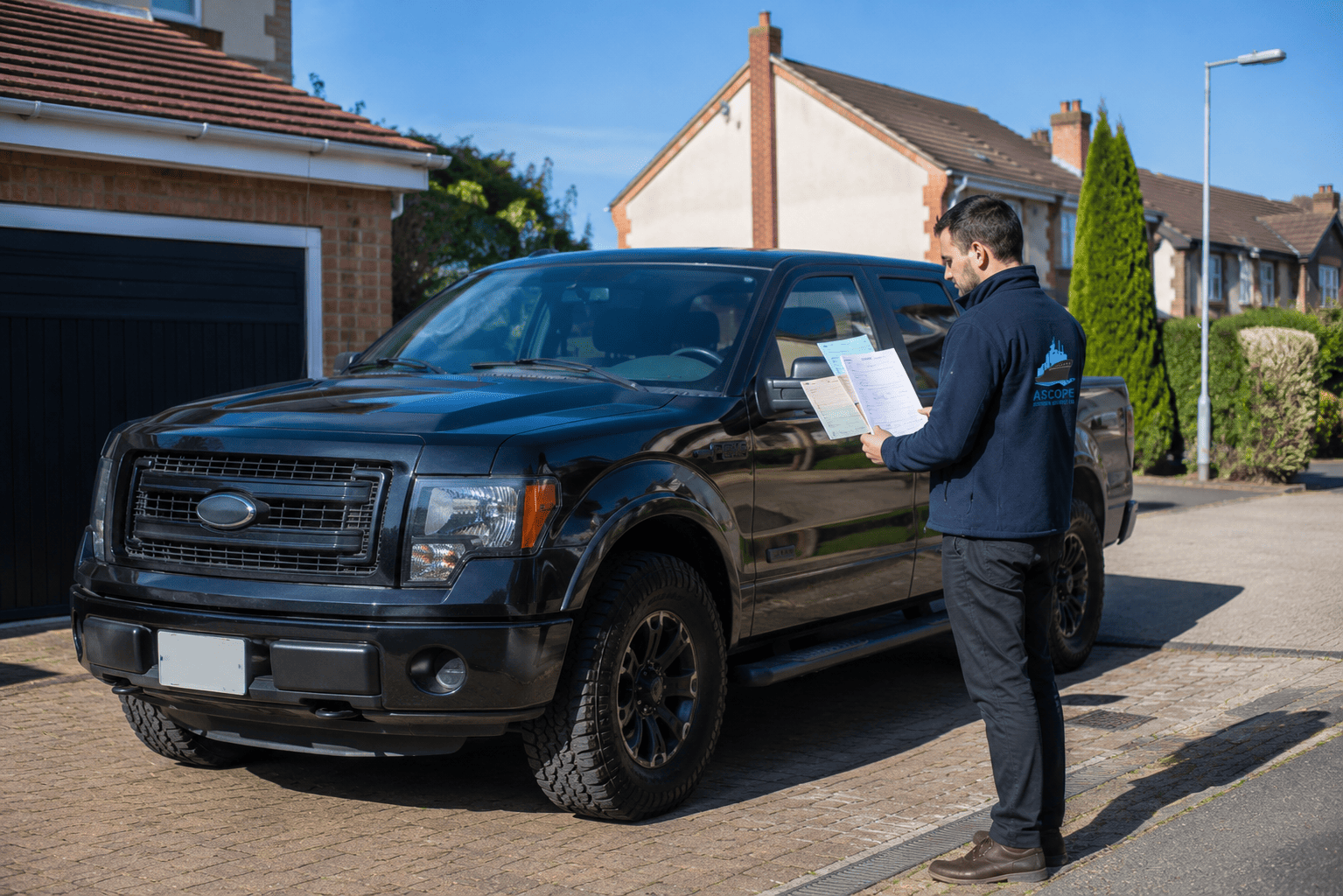 Imported American truck driveway paperwork check UK