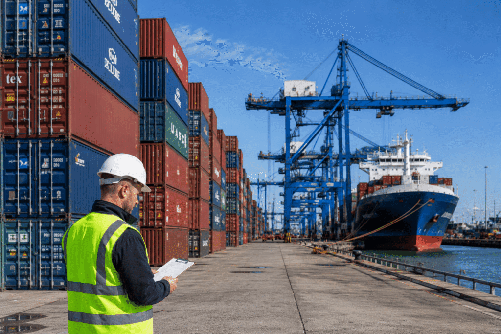 Shared container shipping mistakes – workers loading and securing cargo