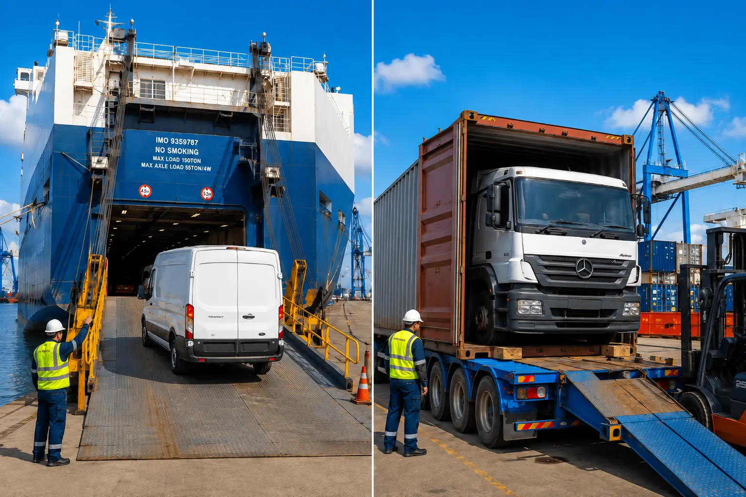 RoRo vs container shipping for commercial vehicles