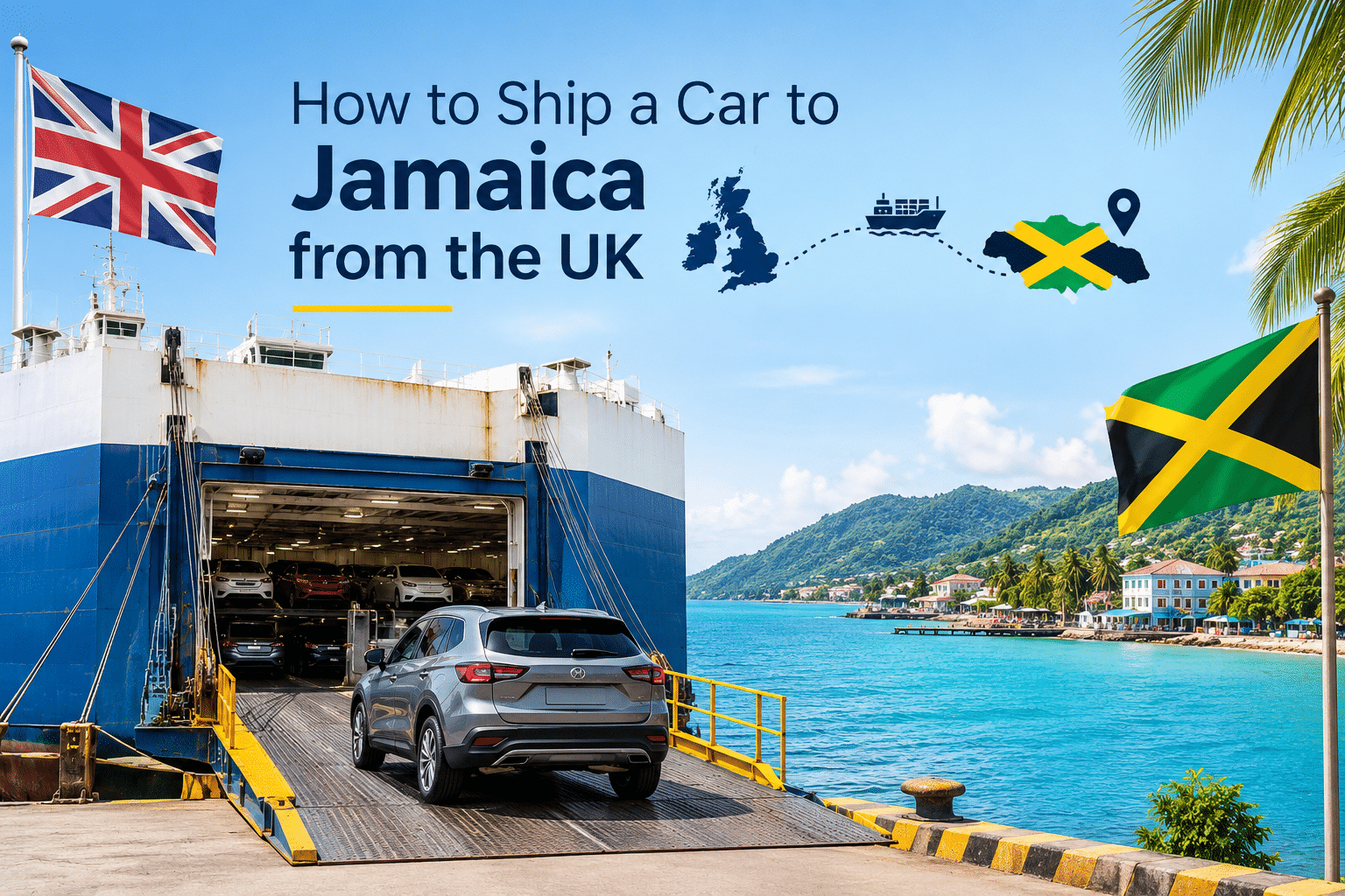 Car shipping from the UK to Jamaica by RoRo vessel